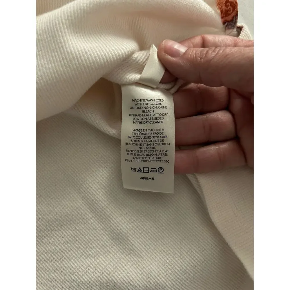 Anthropologie V-neck Mixed Fabric Thermal Shirt Womens Size Small White Preppy